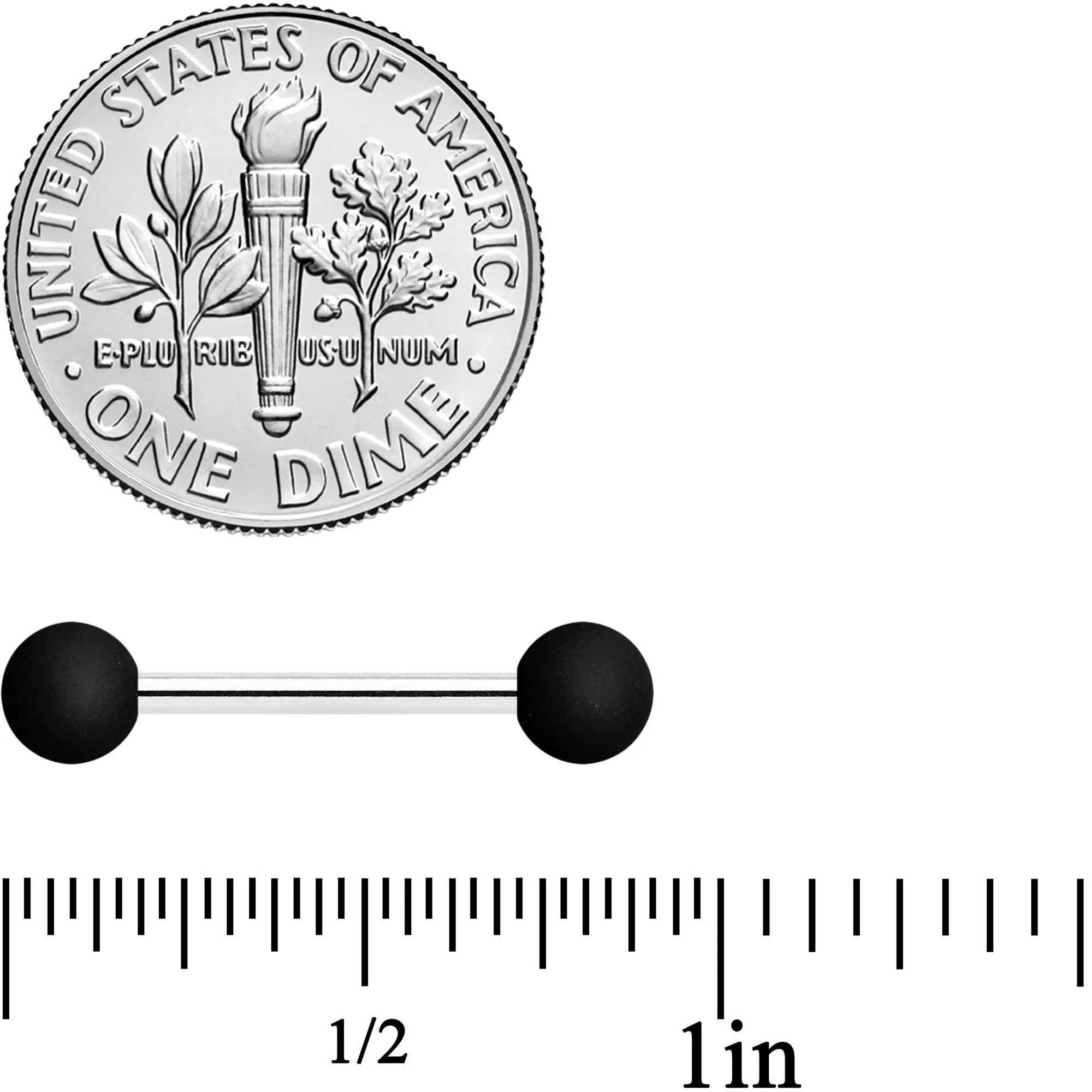 14 Gauge 9/16 Basic Black Matte Barbell Nipple Ring Set