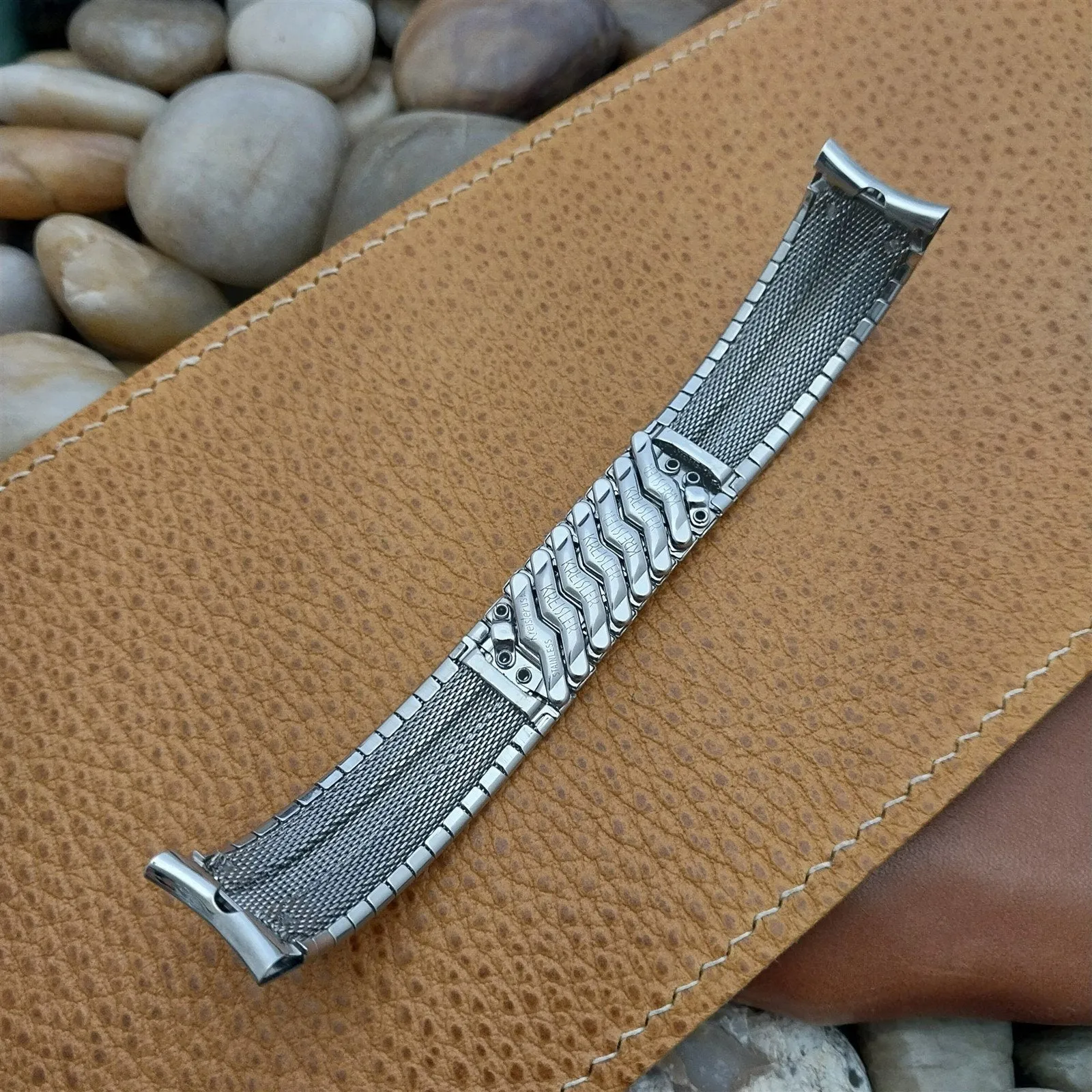 17.2mm 11/16" Kreisler Stainless Steel mcm Unused NOS 1960s Vintage Watch Band