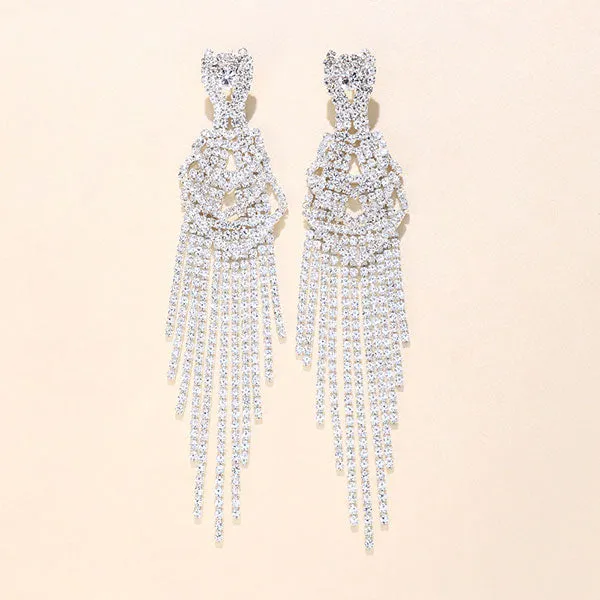 1Pair Heart Romantic Tassel Earrings