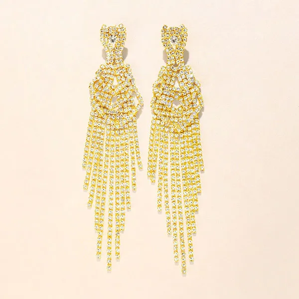 1Pair Heart Romantic Tassel Earrings