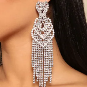 1Pair Heart Romantic Tassel Earrings