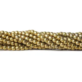 4mm Brass Plain Round Beads 8 inch 48 pieces