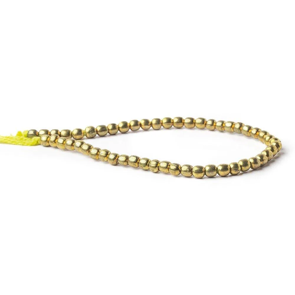 4mm Brass Plain Round Beads 8 inch 48 pieces