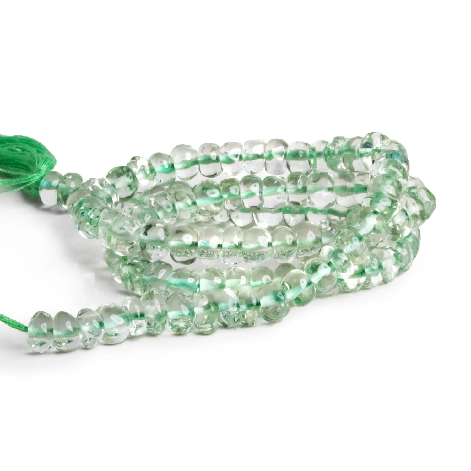 5-6mm Prasiolite Plain Heishis 14 inch 95 beads