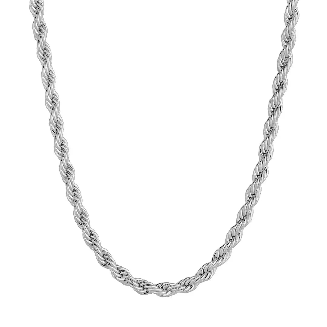 5mm Stainless Steel Gothic Twisted Rope Chain Necklaces