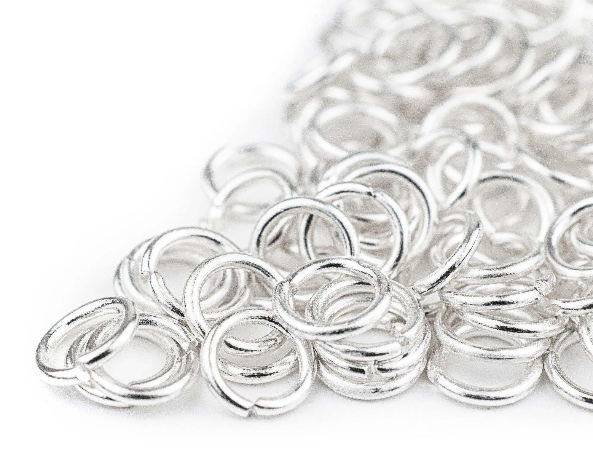 8mm Silver Round Jump Rings (Approx 100 pieces)