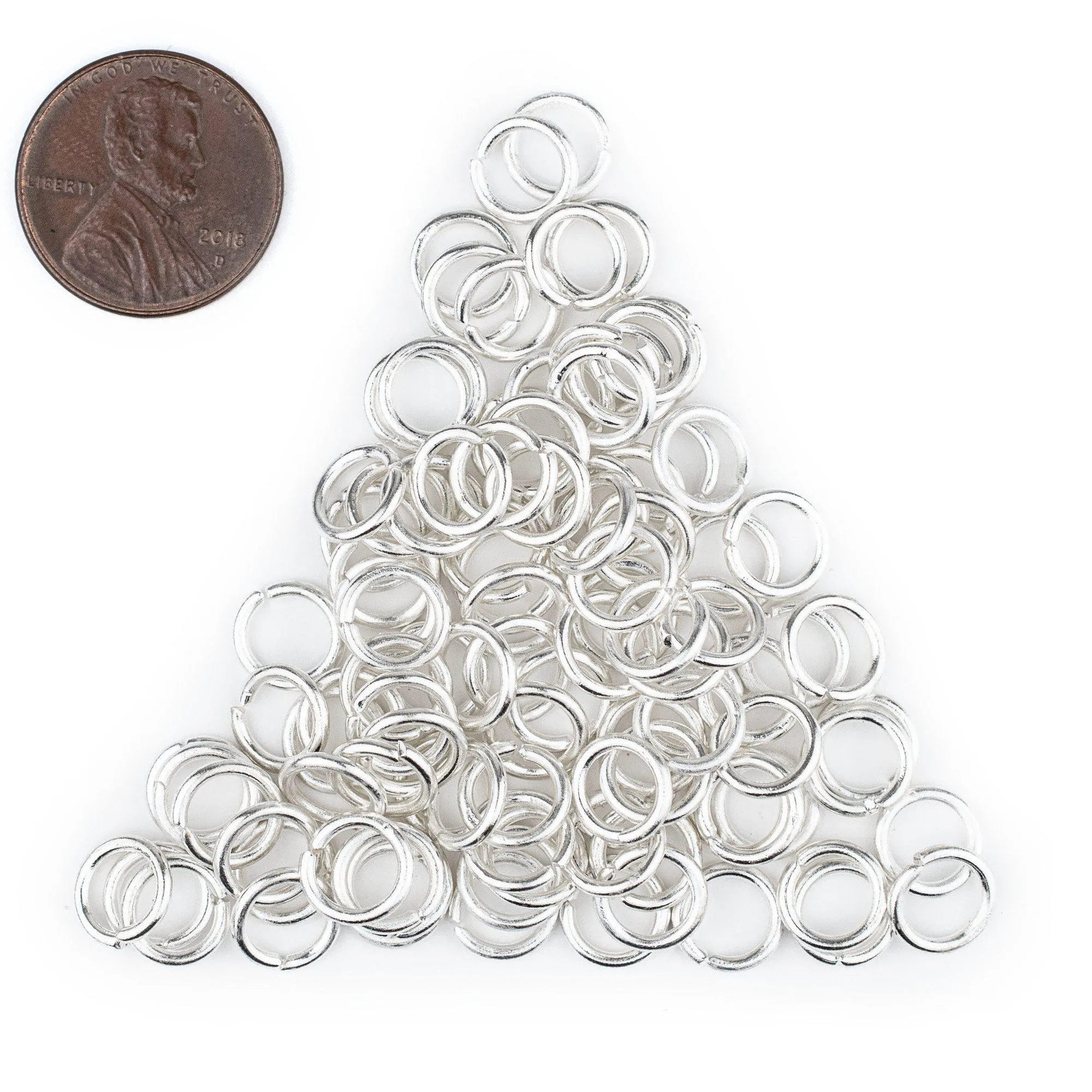 8mm Silver Round Jump Rings (Approx 100 pieces)