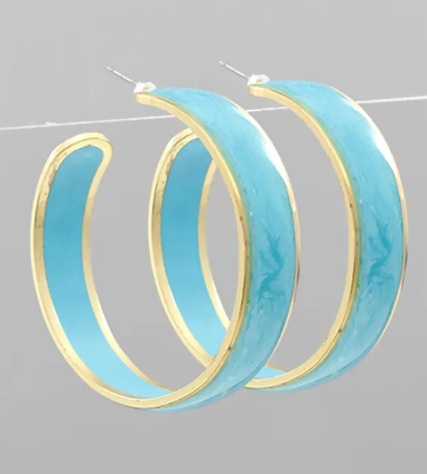 Acrylic Color Hoop Earrings