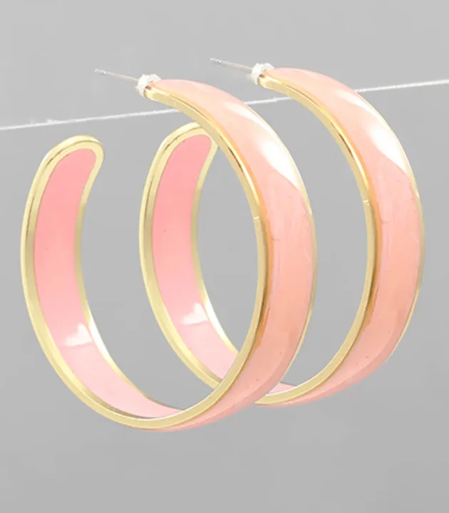 Acrylic Color Hoop Earrings