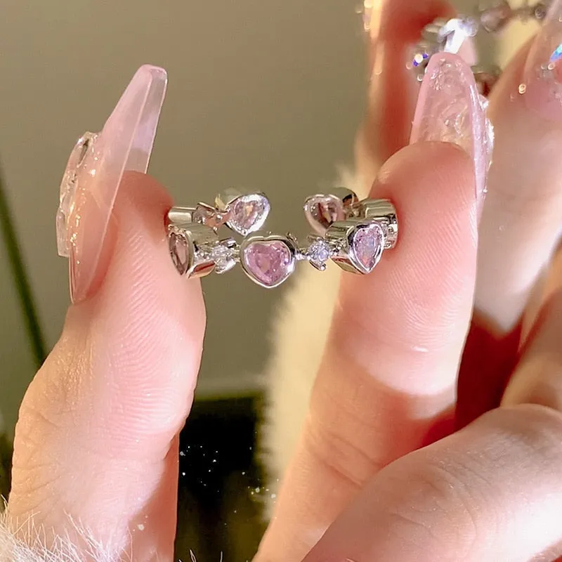 Adjustable Princess Heart Rings