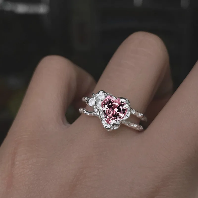 Adjustable Princess Heart Rings