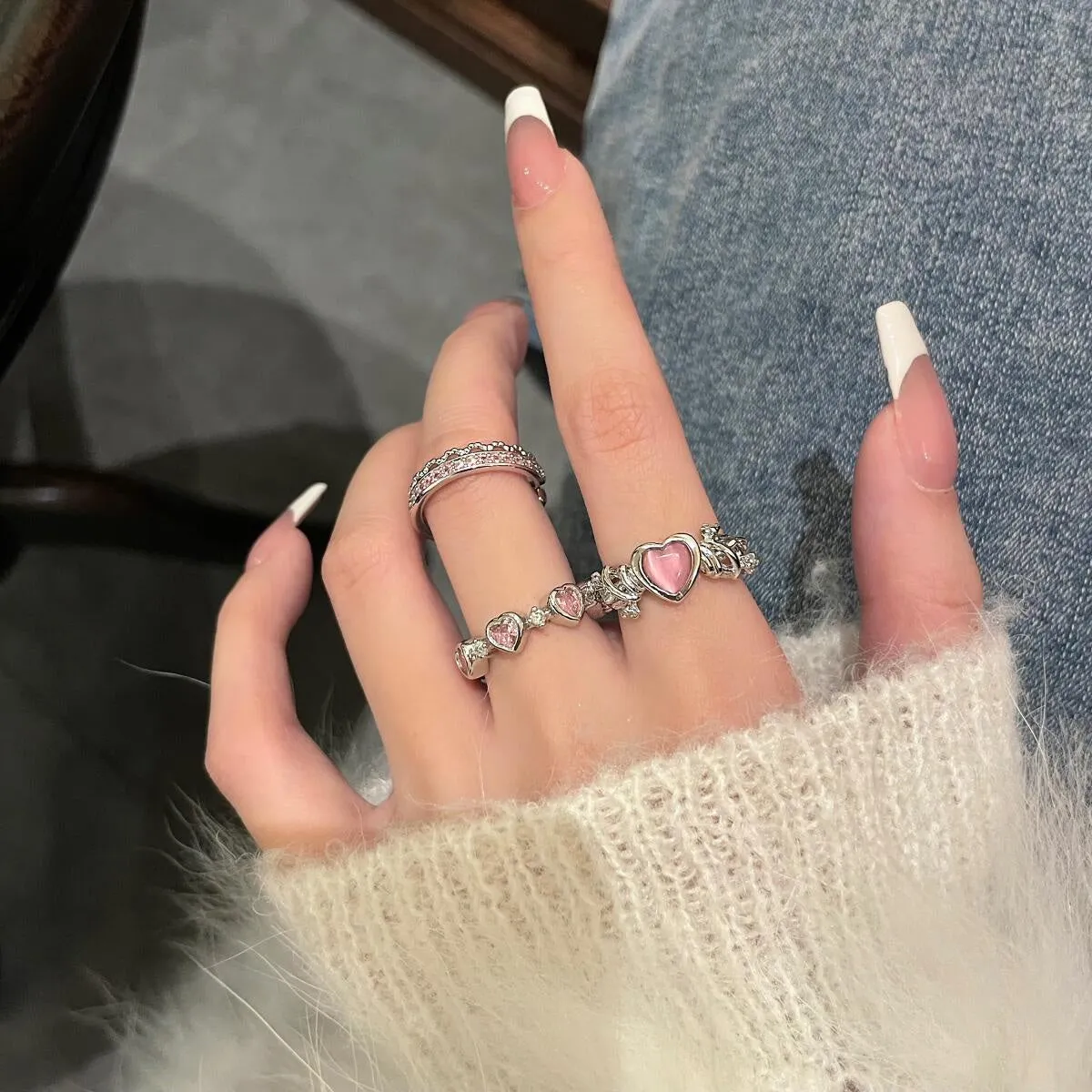 Adjustable Princess Heart Rings