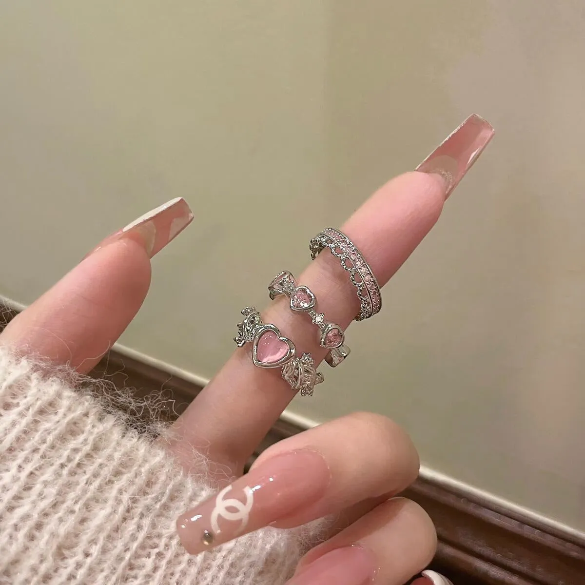 Adjustable Princess Heart Rings