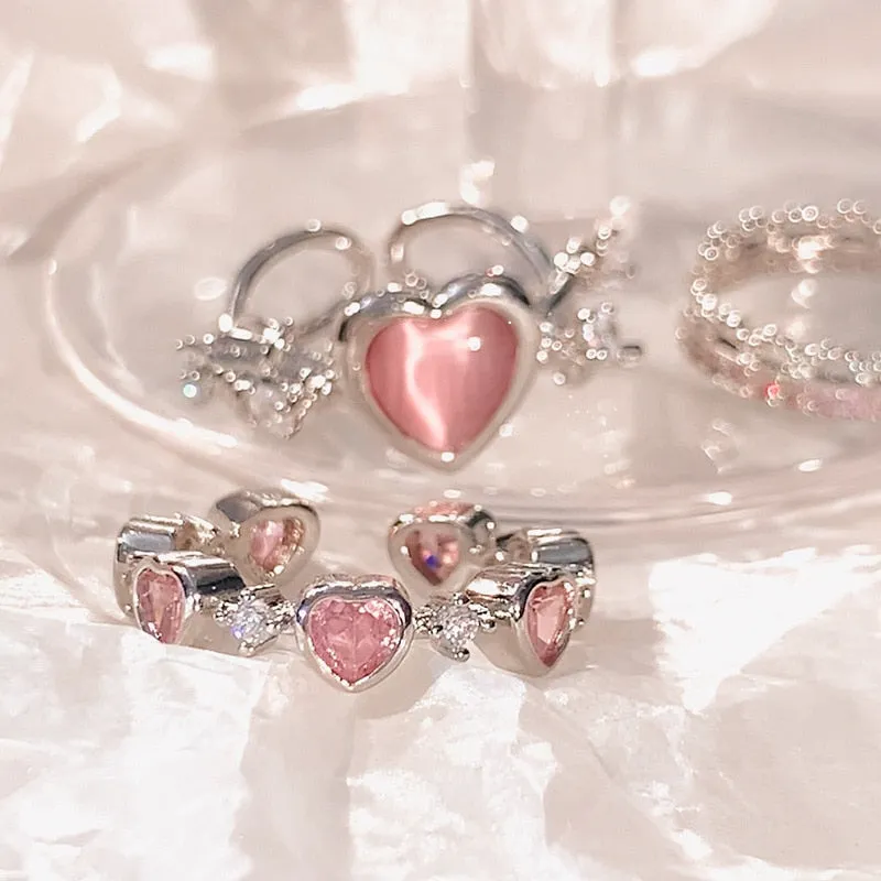 Adjustable Princess Heart Rings