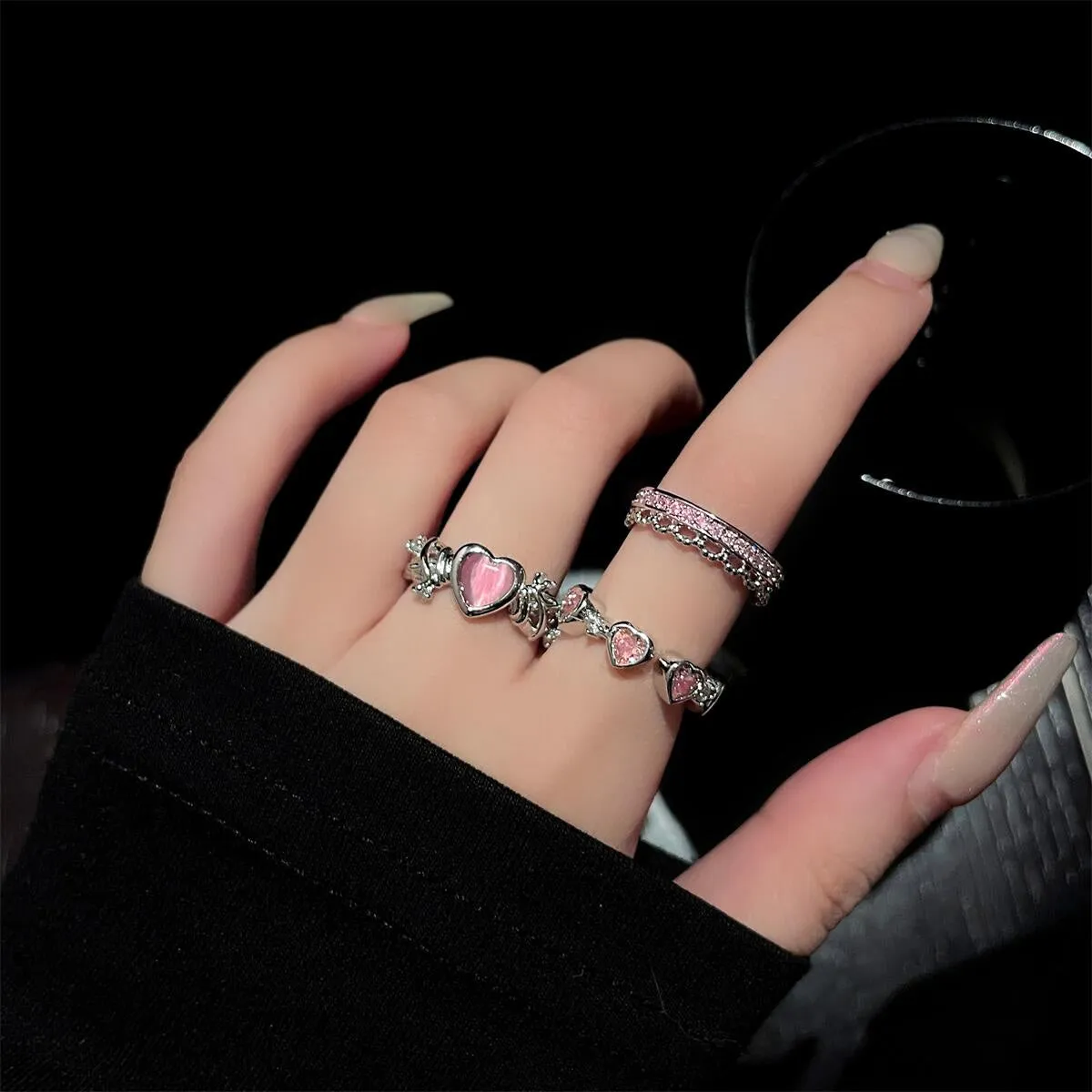 Adjustable Princess Heart Rings