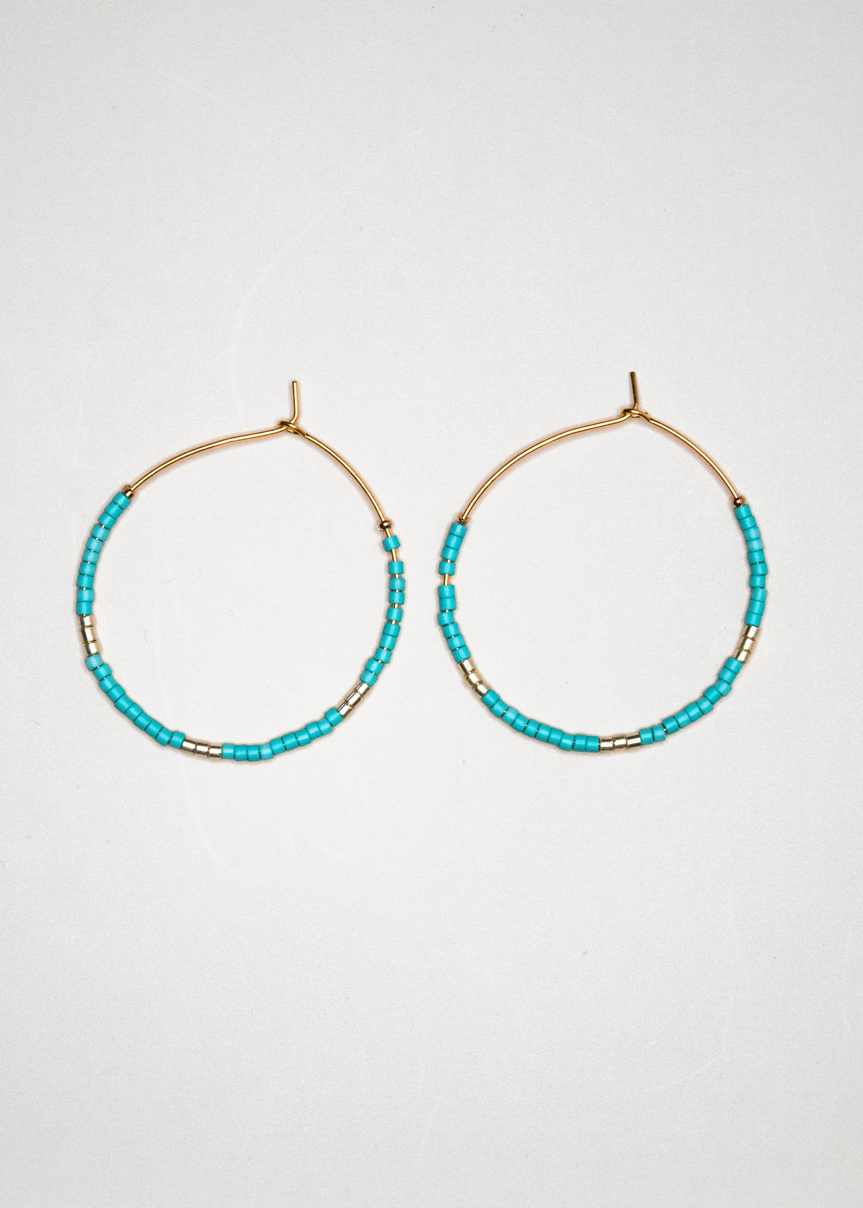 Beaded Summer Hoop in Turquoise