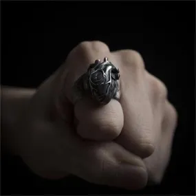 Black Anatomical Heart Ring