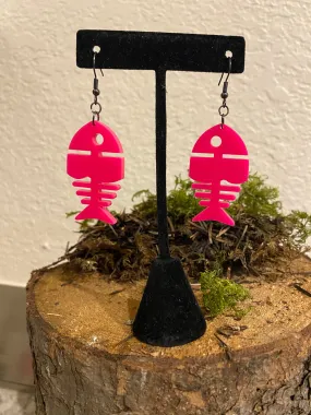 Bright Pink Big Fish Earrings