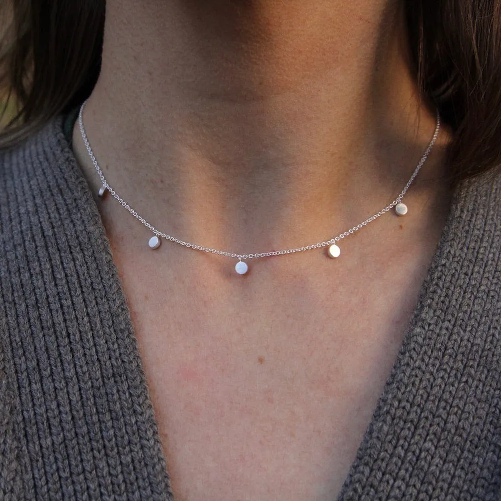 Brushed Sterling Silver Confetti Necklace