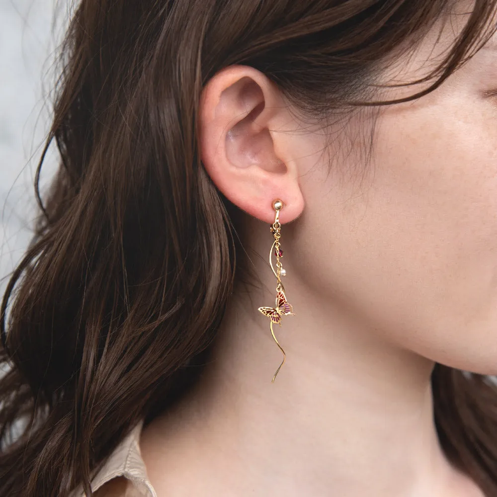 Butterfly Linear Clip On Earrings
