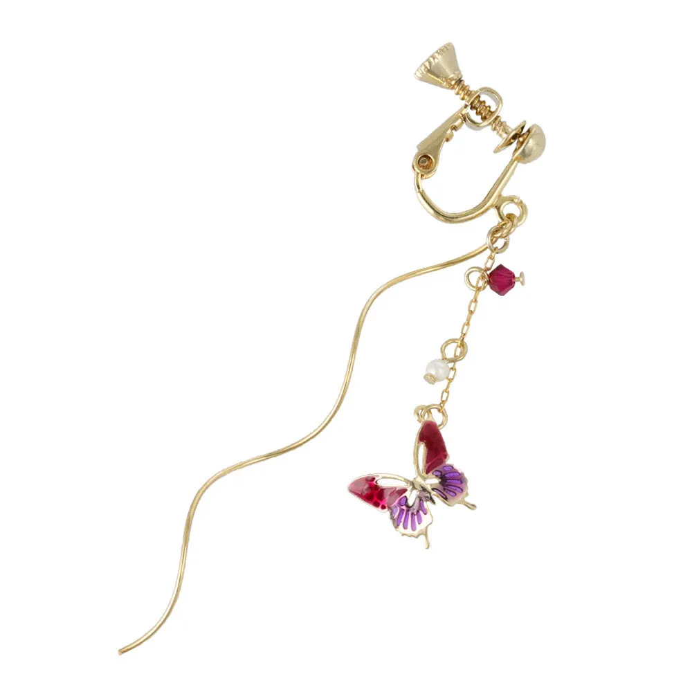 Butterfly Linear Clip On Earrings