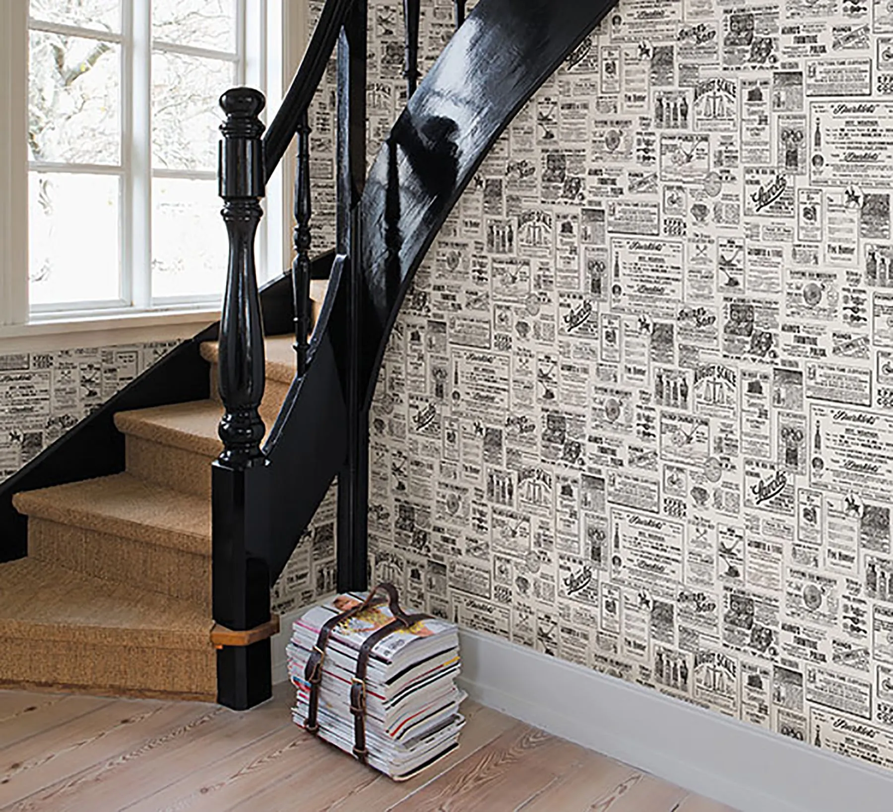 Chesapeake CTR64271 Adamstown Cream Vintage Newspaper Wallpaper