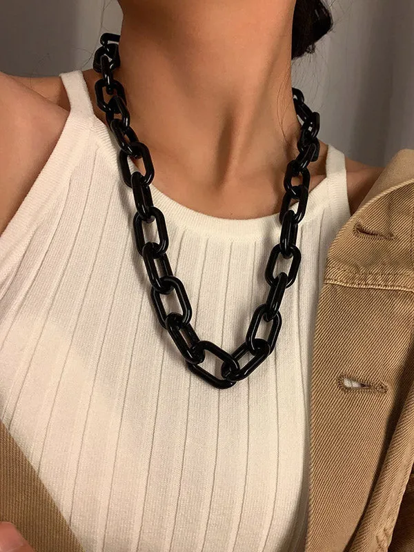 Chicmy-Simple Punk Solid Color Geometric Necklaces