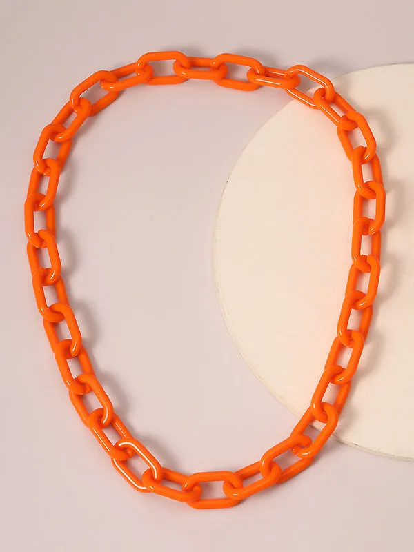 Chicmy-Simple Punk Solid Color Geometric Necklaces