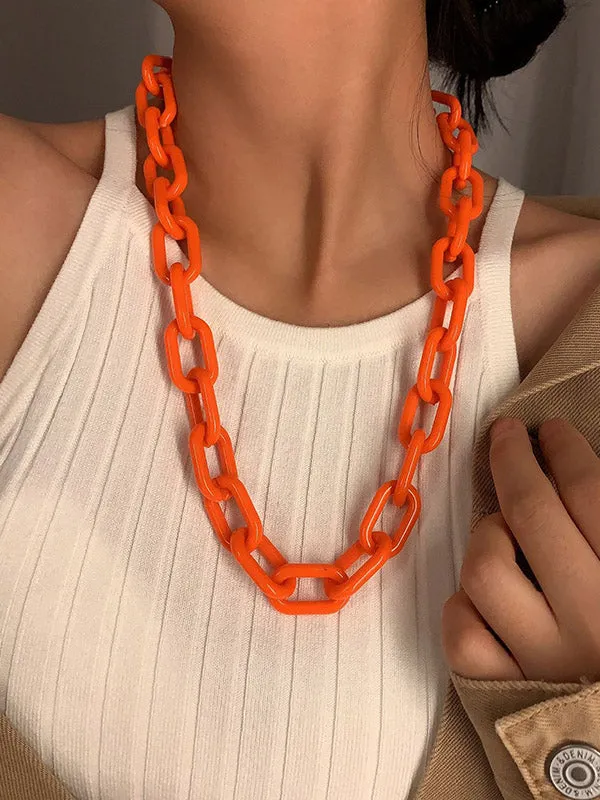 Chicmy-Simple Punk Solid Color Geometric Necklaces