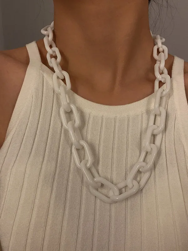 Chicmy-Simple Punk Solid Color Geometric Necklaces