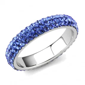 CJ3539 Wholesale Women's Stainless Steel Top Grade Crystal Sapphire Infinite Sparkle Ring