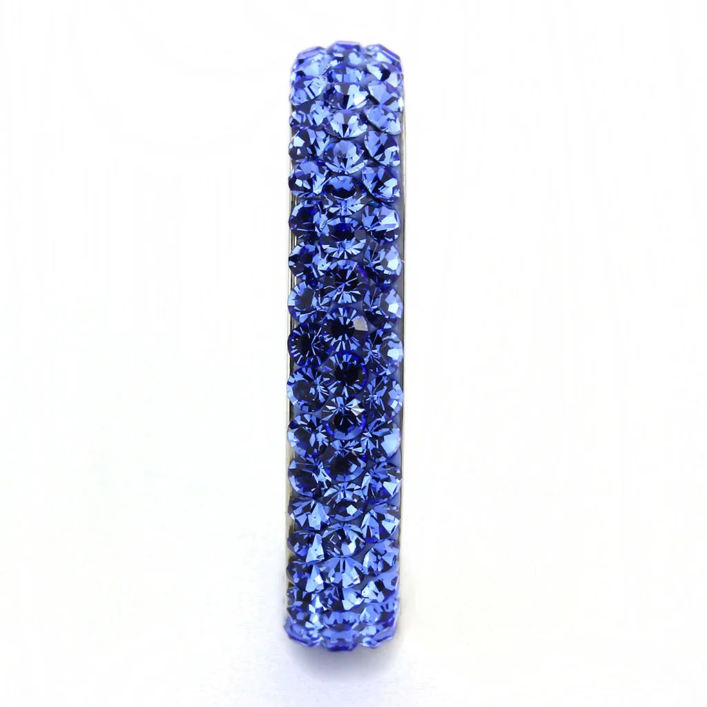 CJ3539 Wholesale Women's Stainless Steel Top Grade Crystal Sapphire Infinite Sparkle Ring