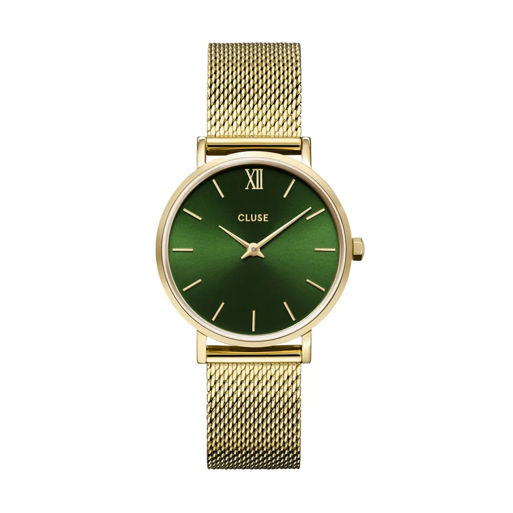 Cluse Minuit Mesh, Green, Gold Colour