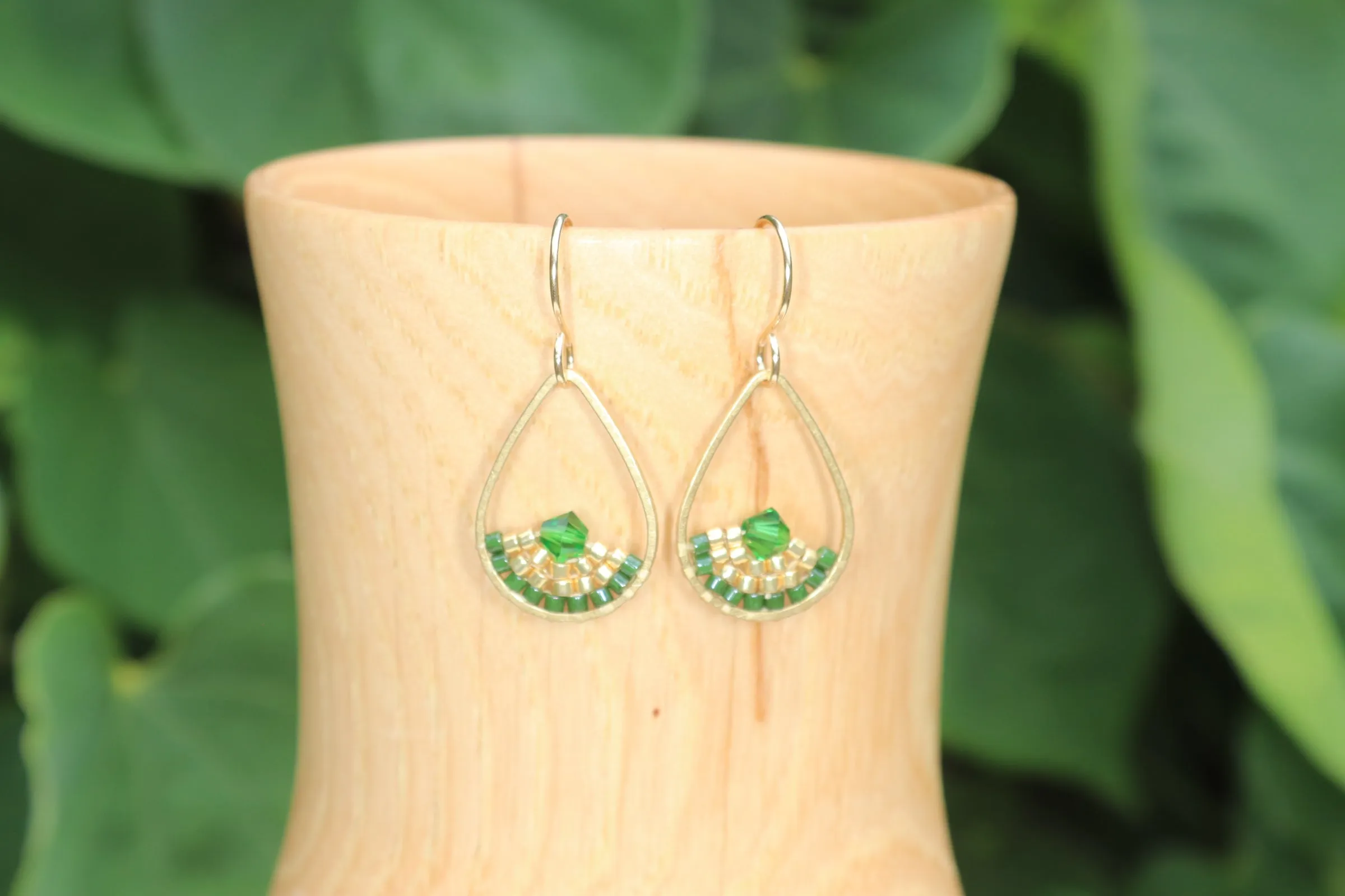 Colorful Beaded Teardrop Earrings