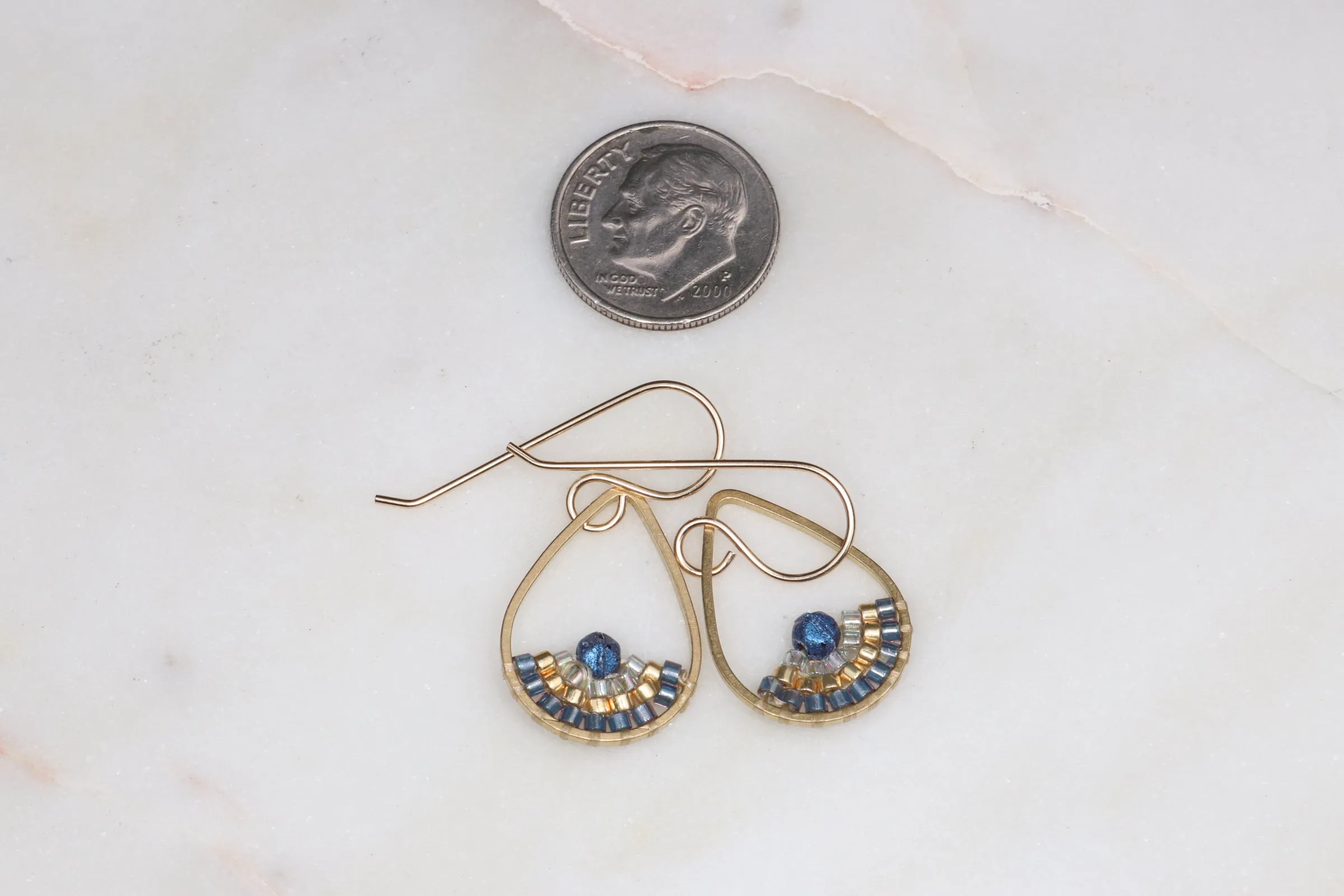 Colorful Beaded Teardrop Earrings