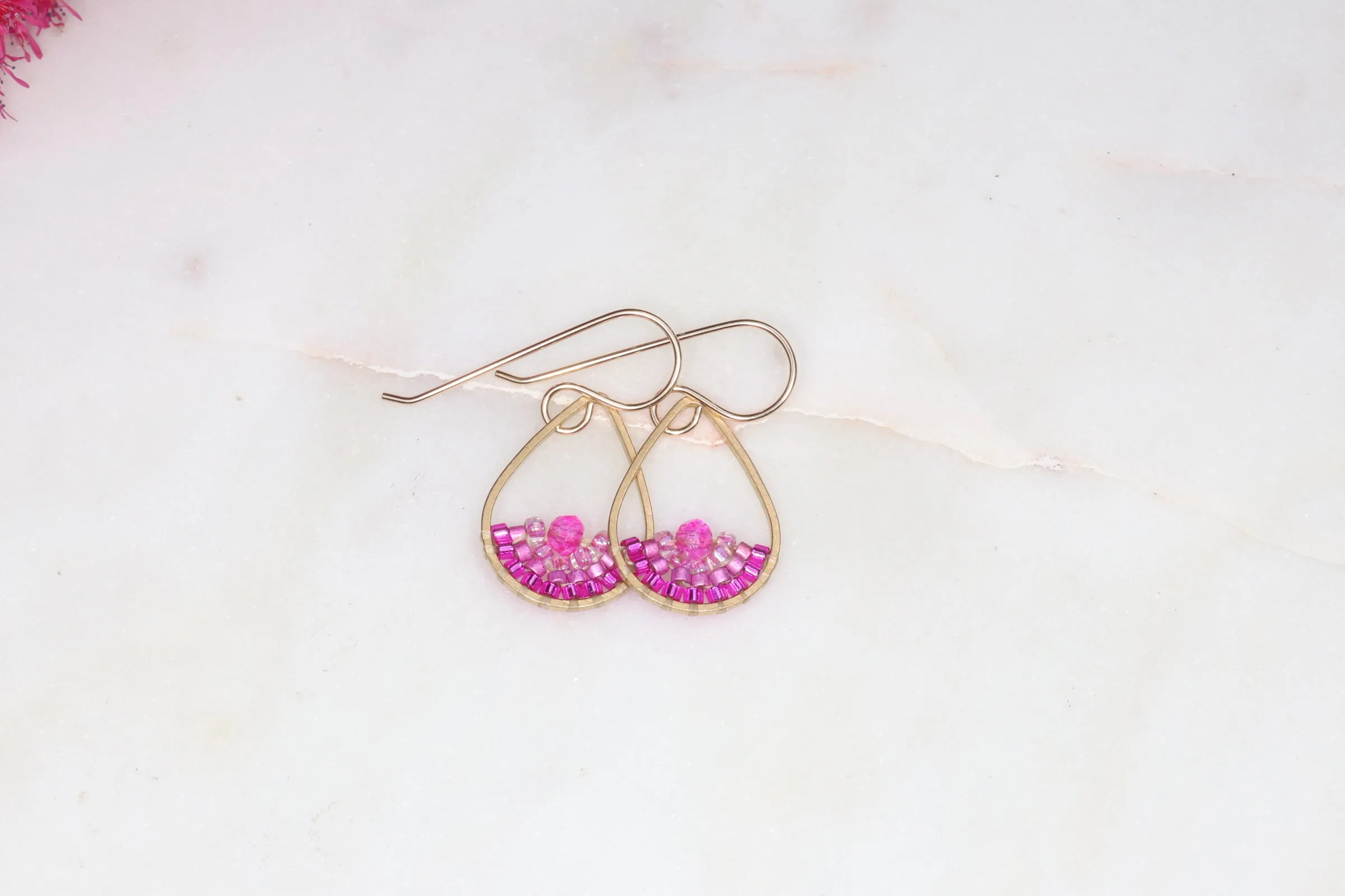 Colorful Beaded Teardrop Earrings