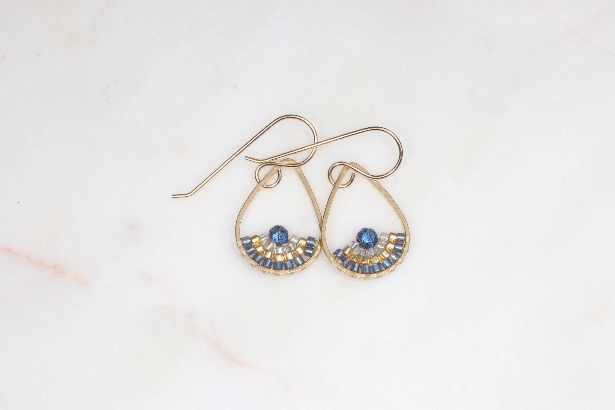 Colorful Beaded Teardrop Earrings