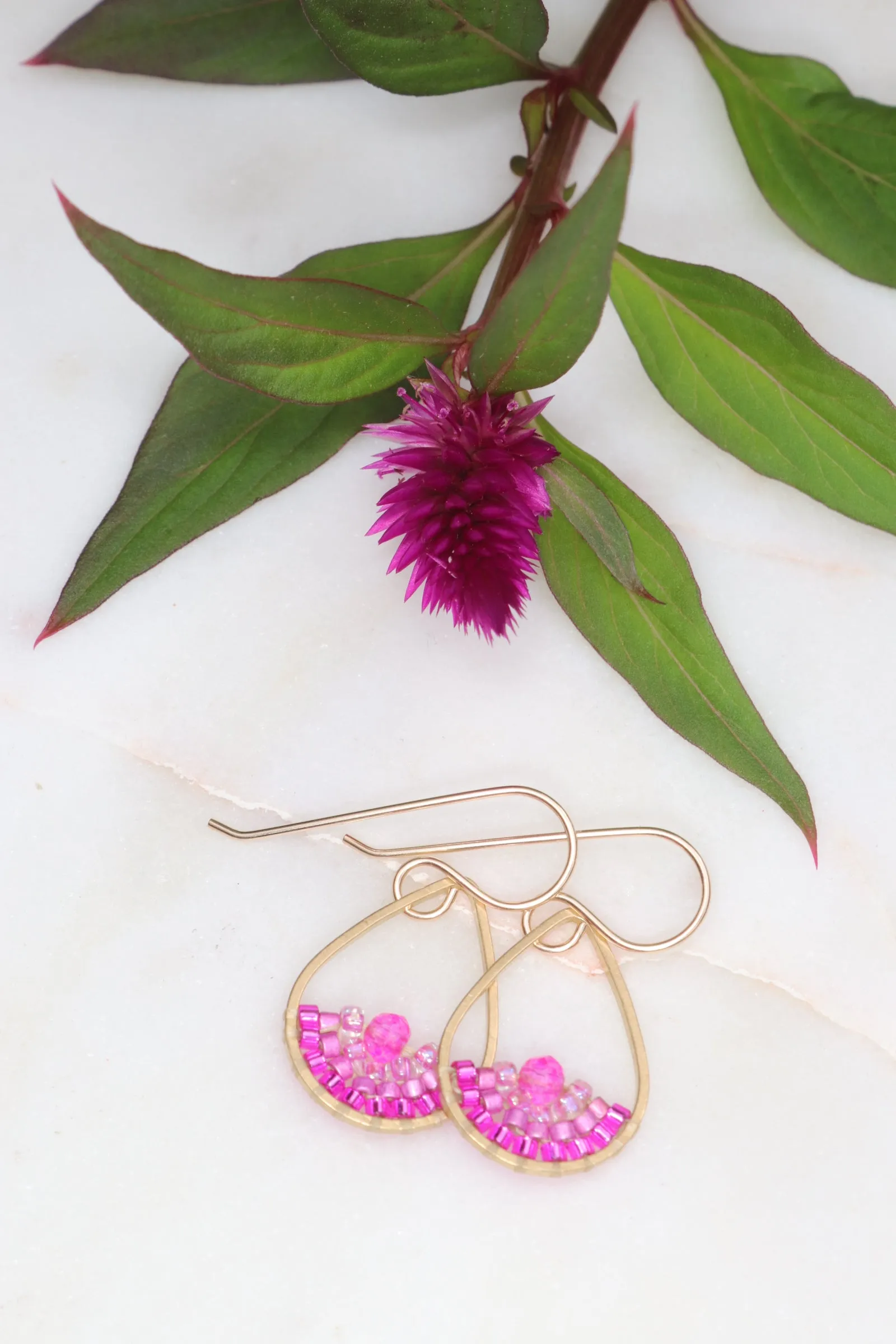 Colorful Beaded Teardrop Earrings