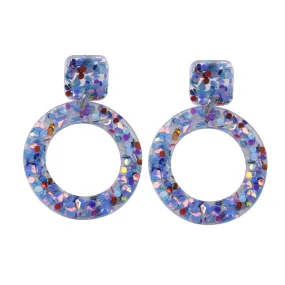 Colorful Hollow Round Acrylic Earrings