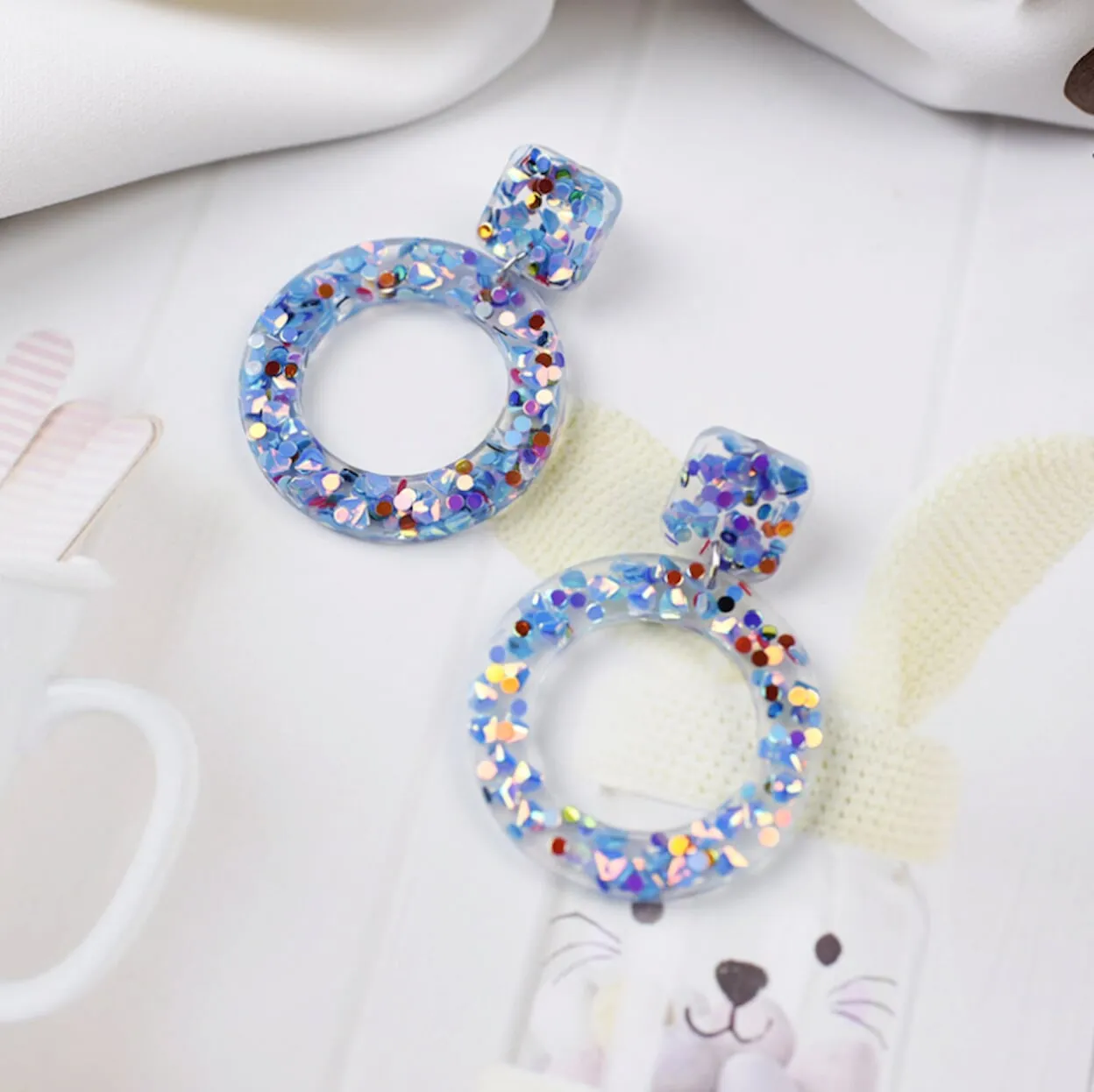Colorful Hollow Round Acrylic Earrings