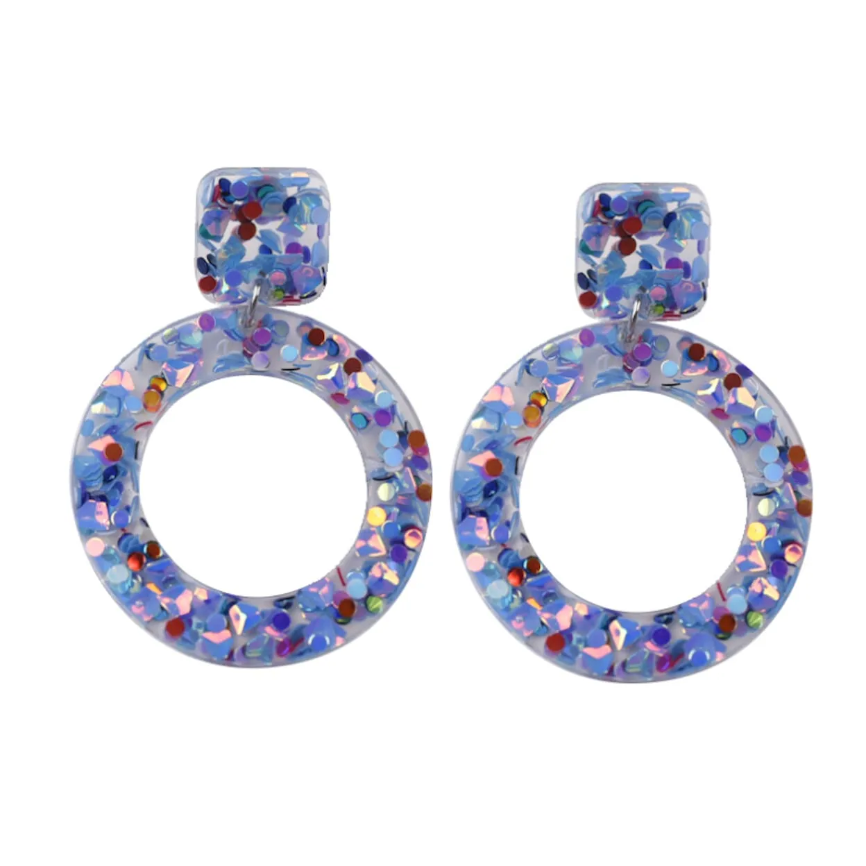 Colorful Hollow Round Acrylic Earrings