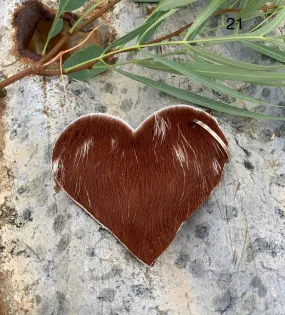 Cow Hide Heart Key Tags _ No 21