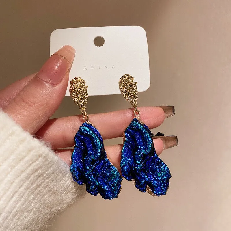 Crystal Pearl Heart Retro Earrings for Women