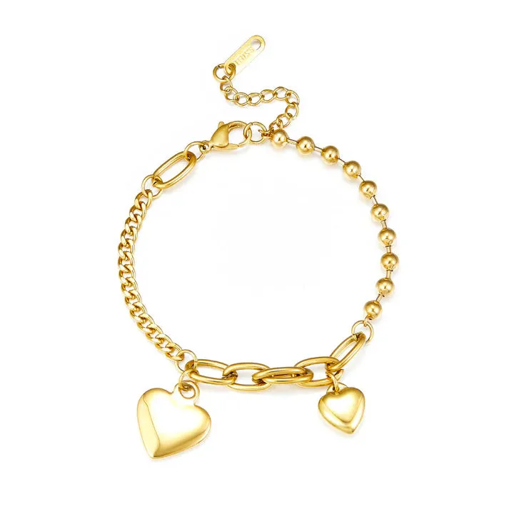 DAINTY HEART LINK BRACELET