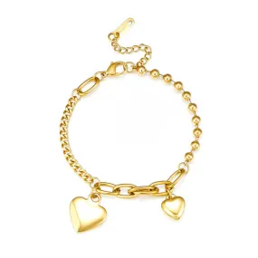 DAINTY HEART LINK BRACELET