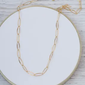 Delicate Handmade Oval Link Chain - Gold Plate