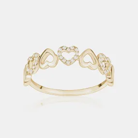 Diamond Ring of Hearts
