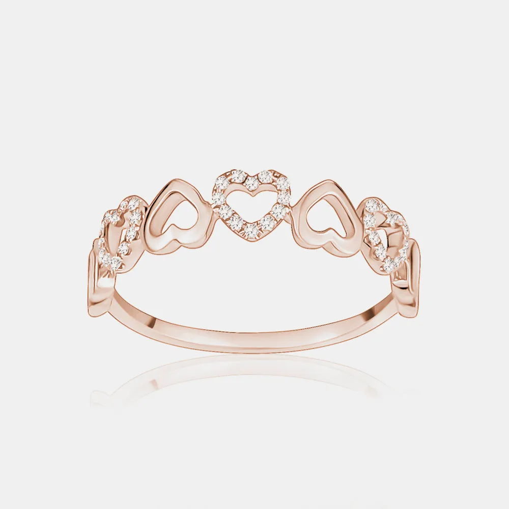 Diamond Ring of Hearts