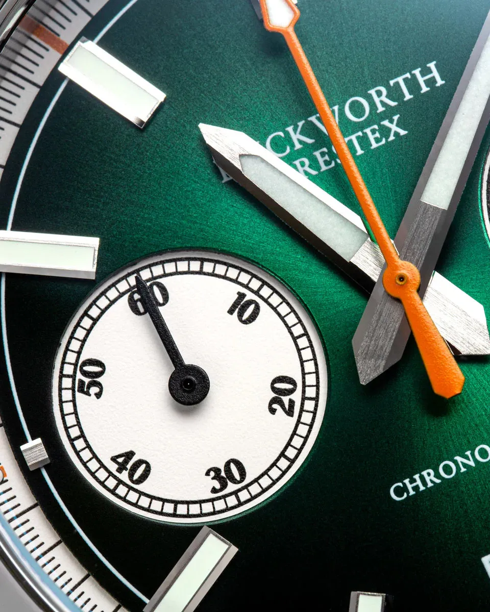 DP Watch Chronograph 42 Green Sunburst Olive Green Leather