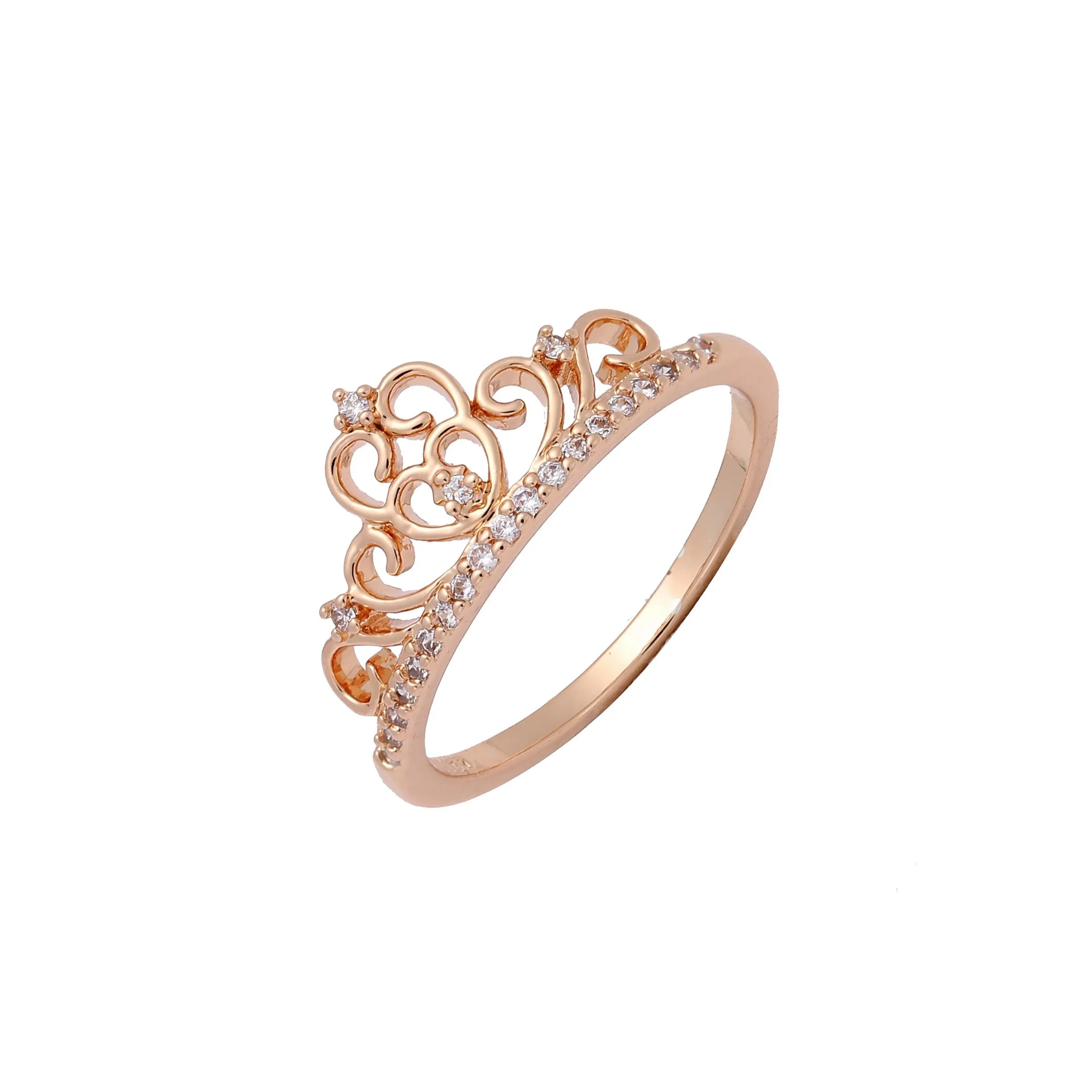 Elegant 14K Gold, Rose Gold Crown rings